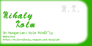 mihaly kolm business card